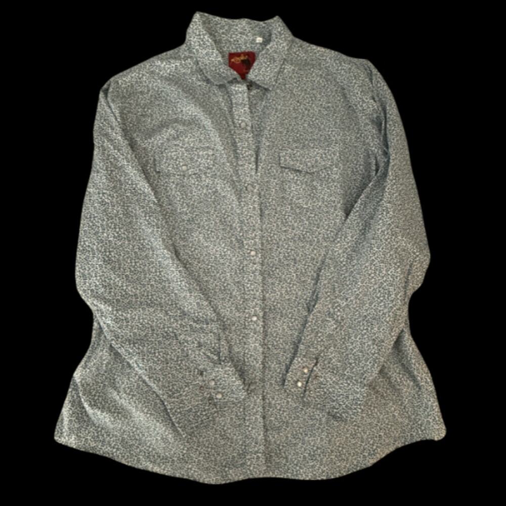 Rodeo Clothing Co Floral Pearl Snap Western Button Down Shirt Women 2XL